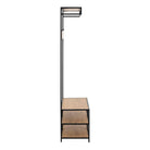 Seaford Clothes Rack with 3 Shelves in Black and Oak - Price Crash Furniture