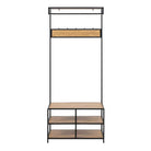 Seaford Clothes Rack with 3 Shelves in Black and Oak - Price Crash Furniture