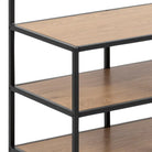 Seaford Clothes Rack with 3 Shelves in Black and Oak - Price Crash Furniture
