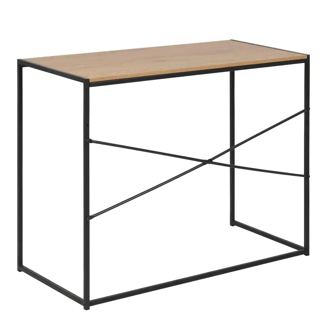 Seaford Office Desk in Black & Oak - Price Crash Furniture