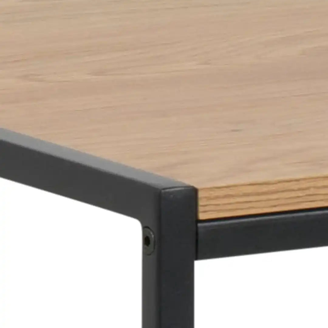 Seaford Office Desk in Black & Oak - Price Crash Furniture
