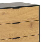 Seaford Sideboard with 2 Doors and 3 Drawers in Black - Price Crash Furniture