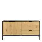 Seaford Sideboard with 2 Doors and 3 Drawers in Black - Price Crash Furniture