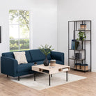 Seaford Tall Black Metal Bookcase with 5 Oak Shelves - Price Crash Furniture