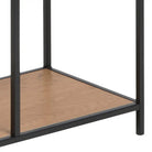 Seaford Tall Black Metal Bookcase with 5 Oak Shelves - Price Crash Furniture