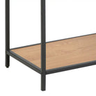Seaford Tall Black Metal Bookcase with 5 Shelves in Oak - Price Crash Furniture