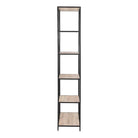 Seaford Tall Black Metal Bookcase with 5 Sonoma Oak Shelves - Price Crash Furniture