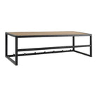 Seaford Black Metal Coat Rack with Oak Top - Price Crash Furniture
