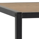 Seaford Black Metal Coat Rack with Oak Top - Price Crash Furniture