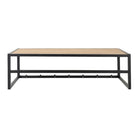 Seaford Black Metal Coat Rack with Oak Top - Price Crash Furniture