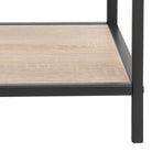 Seaford Wide Black Metal Bookcase with 4 Sonoma Oak Shelves - Price Crash Furniture