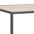 Seaford Wide Black Metal Bookcase with 4 Sonoma Oak Shelves - Price Crash Furniture