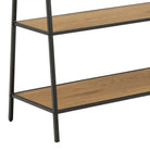 Seaford Black Metal Clothes Rack with 2 Oak Shelves - Price Crash Furniture