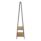 Seaford Black Metal Clothes Rack with 2 Oak Shelves - Price Crash Furniture