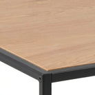 Seaford Rectangular Black Metal Coffee Table with Oak Top - Price Crash Furniture