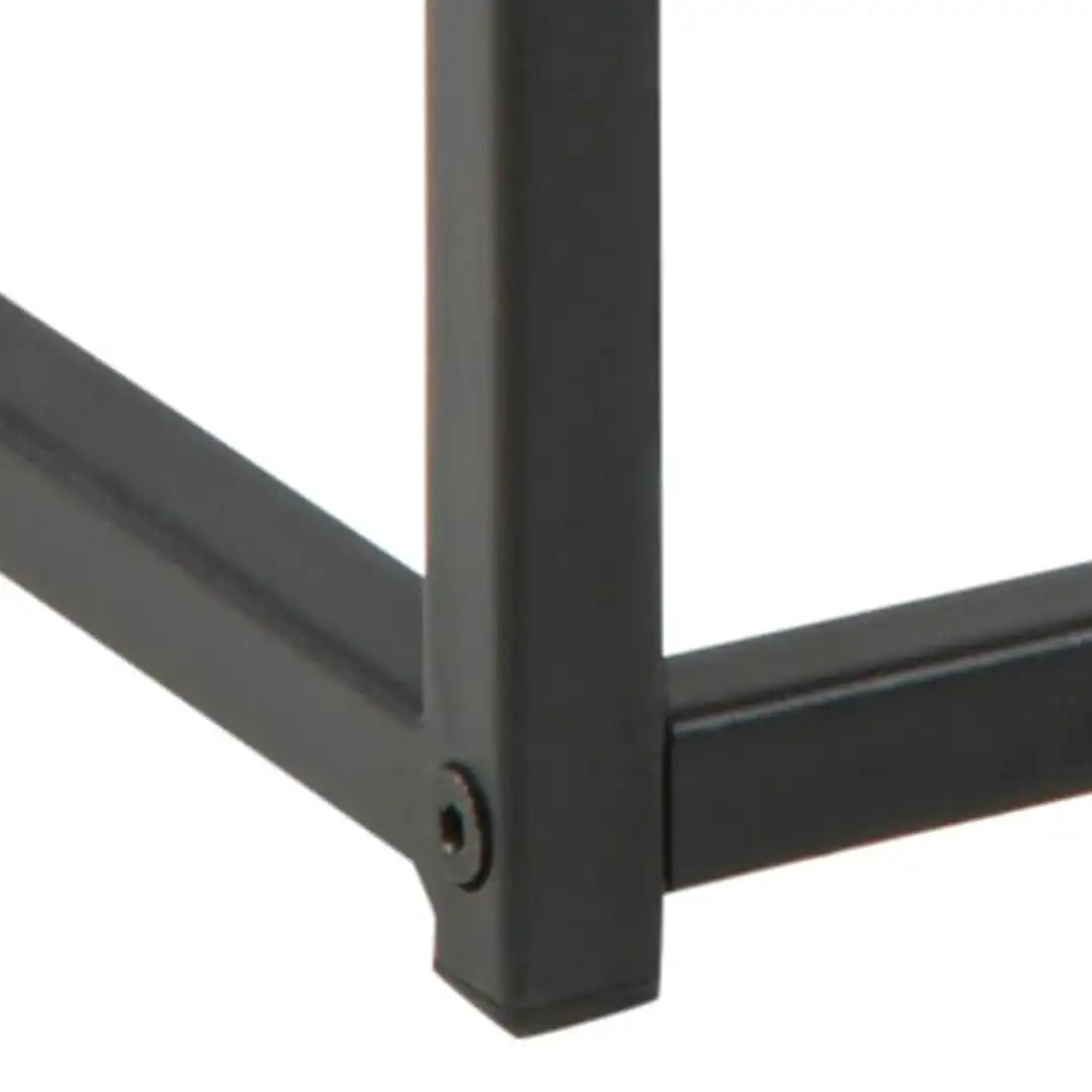 Seaford Rectangular Black Metal Coffee Table with Oak Top - Price Crash Furniture