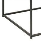 Seaford Square Black Metal Coffee Table with Oak Top - Price Crash Furniture