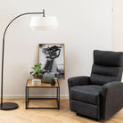 Seaford Square Black Metal Coffee Table with Oak Top - Price Crash Furniture