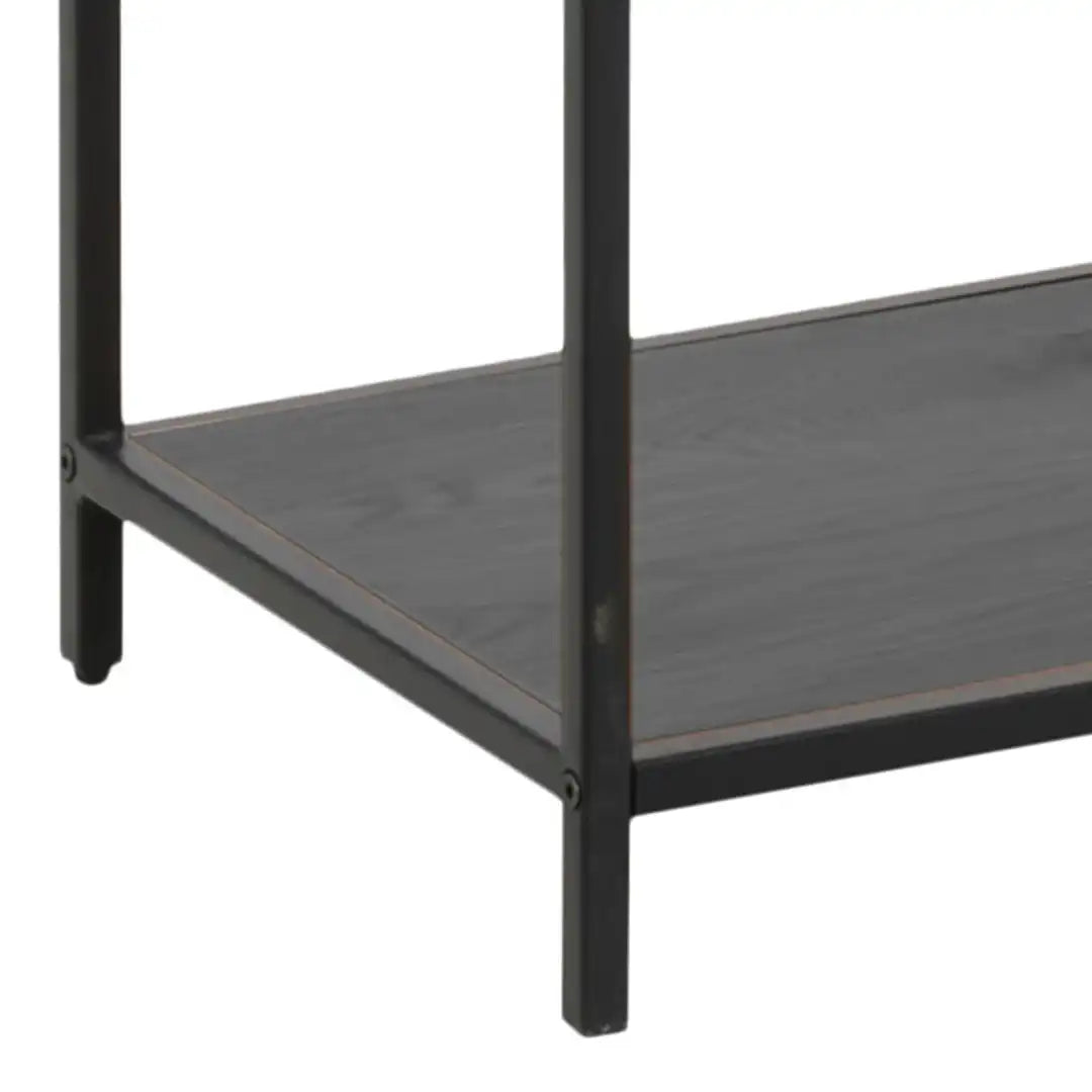 Seaford Black Metal Large Asymmetrical Bookcase with 5 Black Shelves - Price Crash Furniture