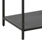 Seaford Black Metal Large Asymmetrical Bookcase with 5 Black Shelves - Price Crash Furniture