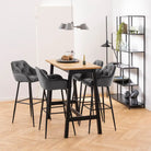 Seaford Black Metal Large Asymmetrical Bookcase with 5 Black Shelves - Price Crash Furniture