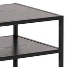 Seaford Black Metal Open TV Unit with 3 Black Shelves - Price Crash Furniture