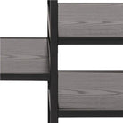 Seaford Black Metal Open TV Unit with 3 Black Shelves - Price Crash Furniture