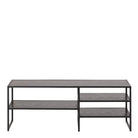 Seaford Black Metal Open TV Unit with 3 Black Shelves - Price Crash Furniture