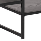 Seaford Black Metal Open TV Unit with 3 Black Shelves - Price Crash Furniture