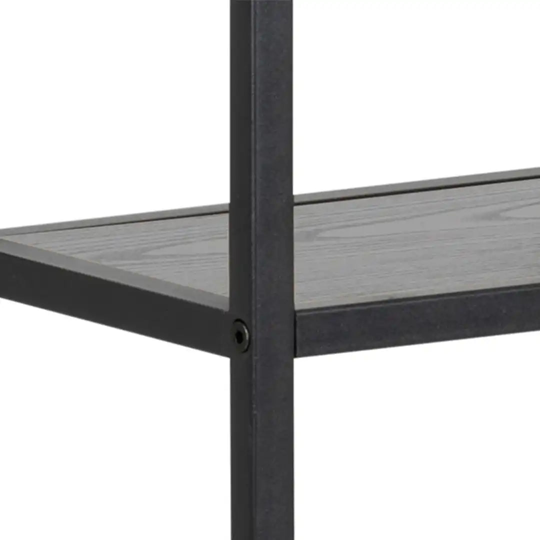 Seaford Black Metal Wall Shelf with 3 Additional Black Shelves - Price Crash Furniture