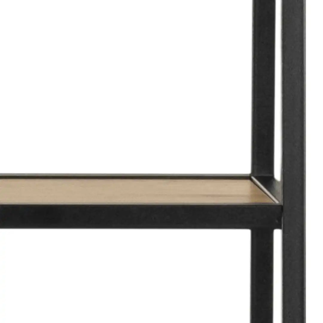 Seaford Bookcase with 1 Drawer in Black and Oak - Price Crash Furniture