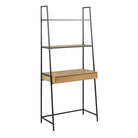 Seaford Bookcase with 1 Drawer in Black and Oak - Price Crash Furniture