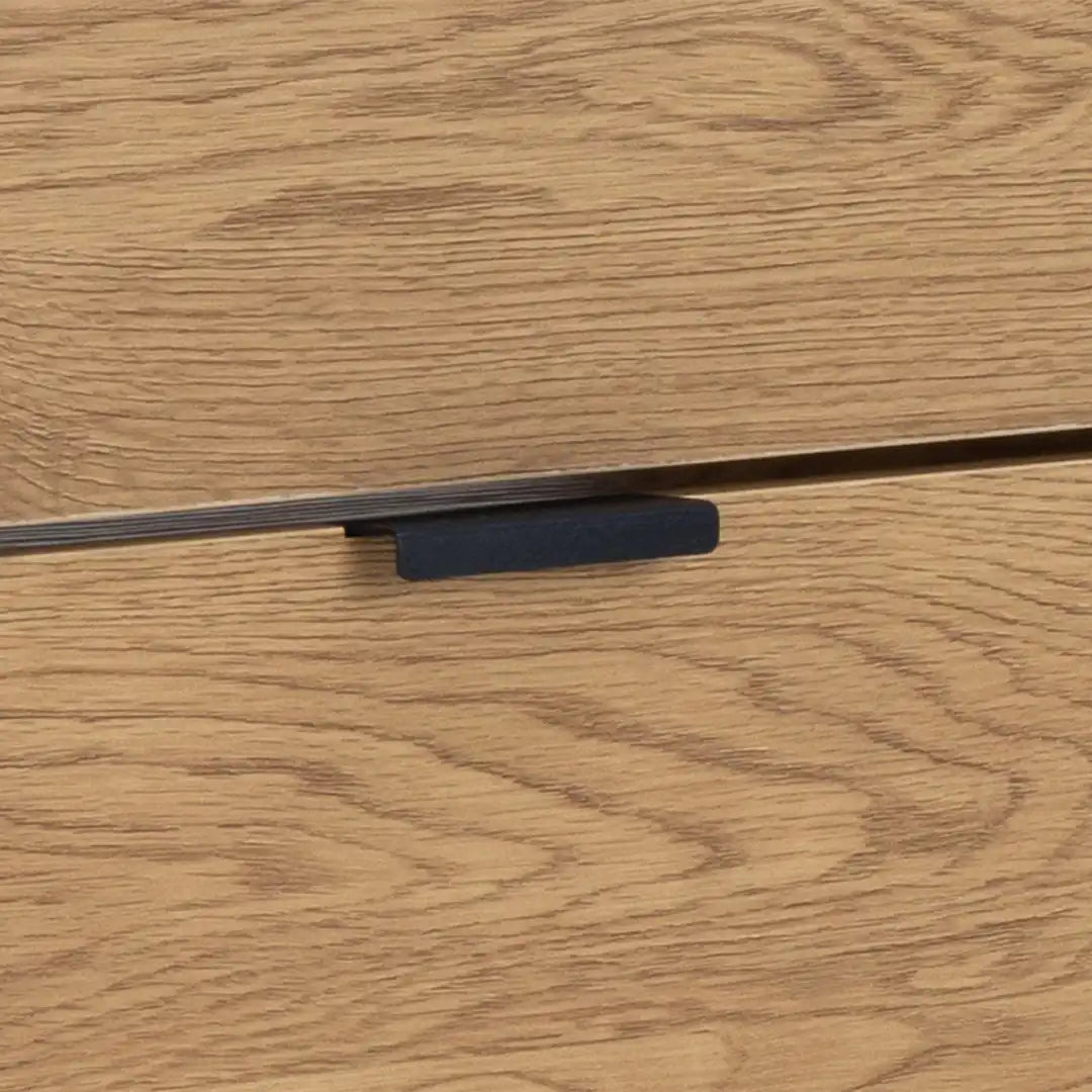 Seaford Shoe Cabinet in Black and Oak - Price Crash Furniture