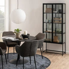 Seaford Tall Black Metal 2 Door Display Cabinet - Price Crash Furniture