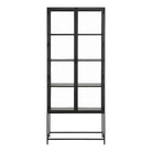 Seaford Tall Black Metal 2 Door Display Cabinet - Price Crash Furniture