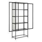 Seaford Tall Black Metal 2 Door Display Cabinet - Price Crash Furniture
