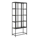 Seaford Tall Black Metal 2 Door Display Cabinet - Price Crash Furniture