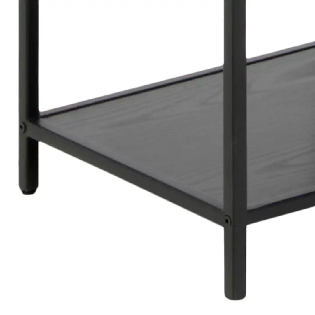 Seaford Tall Black Metal Bookcase with 5 Black Shelves - Price Crash Furniture