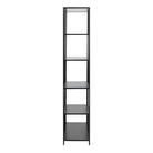 Seaford Tall Black Metal Bookcase with 5 Black Shelves - Price Crash Furniture