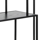 Seaford Tall Black Metal Bookcase with 5 Black Shelves - Price Crash Furniture