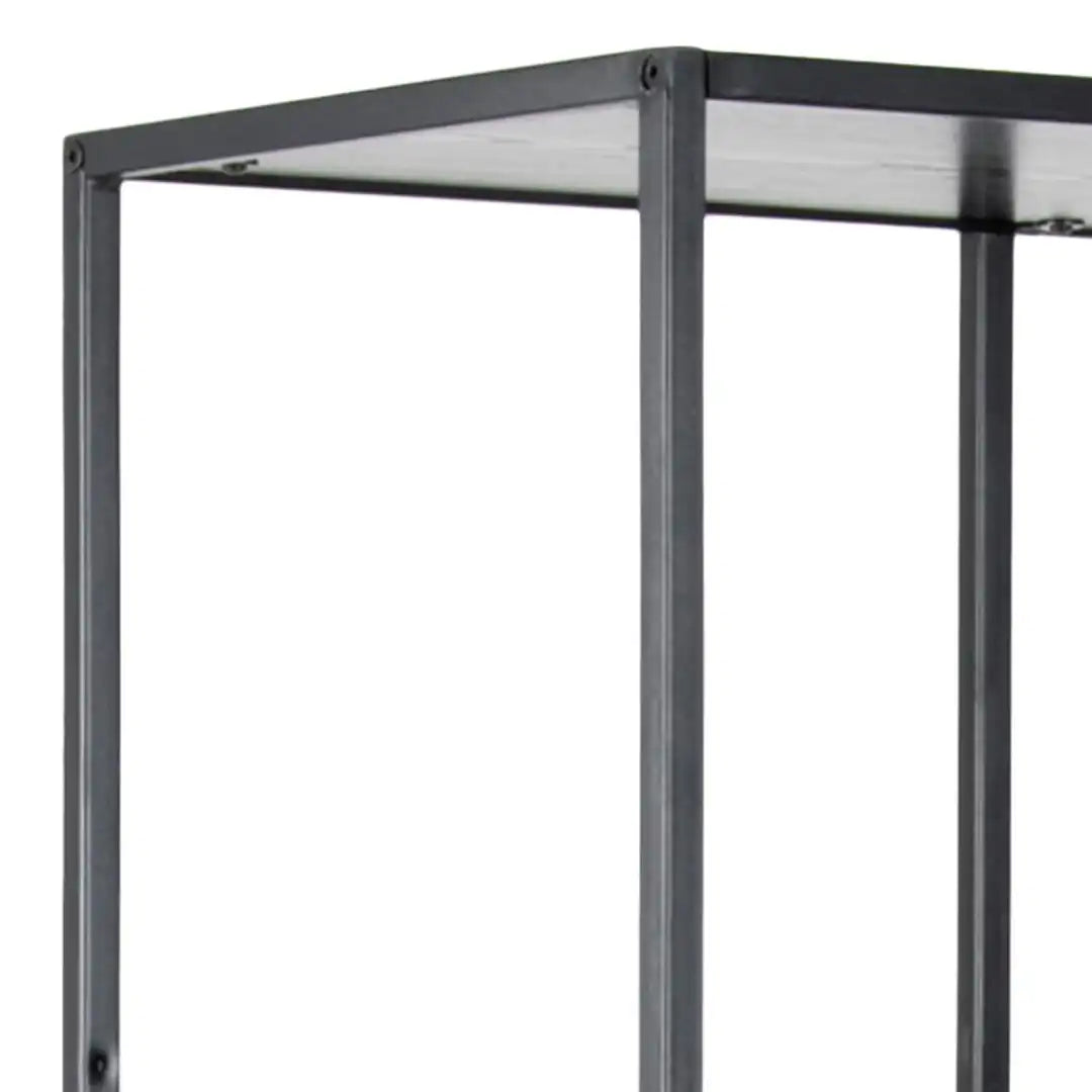 Seaford Tall Black Metal Bookcase with 5 Black Shelves - Price Crash Furniture