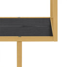 Seaford Tall Gold Metal Bookcase with 5 Black Shelves - Price Crash Furniture