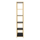 Seaford Tall Gold Metal Bookcase with 5 Black Shelves - Price Crash Furniture