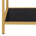 Seaford Tall Gold Metal Bookcase with 5 Black Shelves - Price Crash Furniture