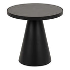 Soli Round Ceramic Coffee Table in Black 45.7x45cm - Price Crash Furniture