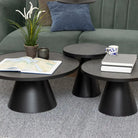 Soli Round Ceramic Coffee Table in Black 45.7x45cm - Price Crash Furniture