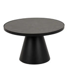 Soli Round Ceramic Coffee Table in Black 65.7x40cm - Price Crash Furniture