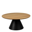 Soli Round Coffee Table in Oak/Black 85x40cm - Price Crash Furniture