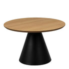Soli Round Coffee Table in Oak/Black 65x43cm - Price Crash Furniture