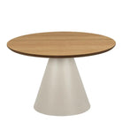 Soli Low Round Coffee Table in Oak/Grey 65x43cm - Price Crash Furniture